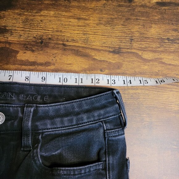 American Eagle Jeans 6 R 360 Next Level Stretch Super Hi Rise Jegging Black - Picture 6 of 11